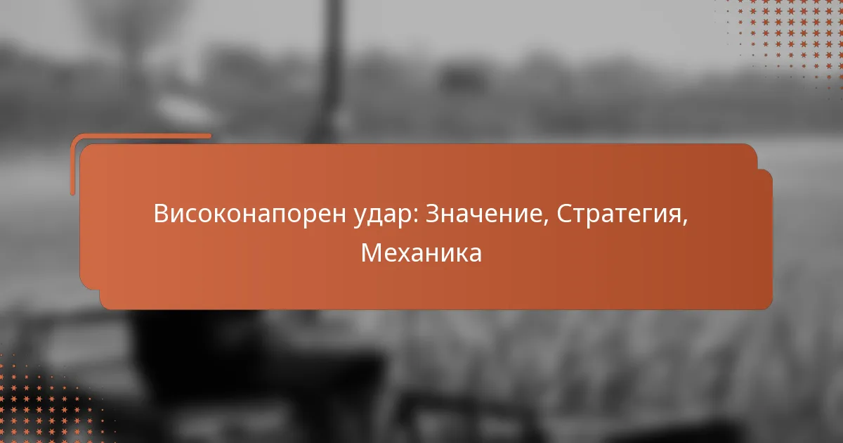 Високонапорен удар: Значение, Стратегия, Механика